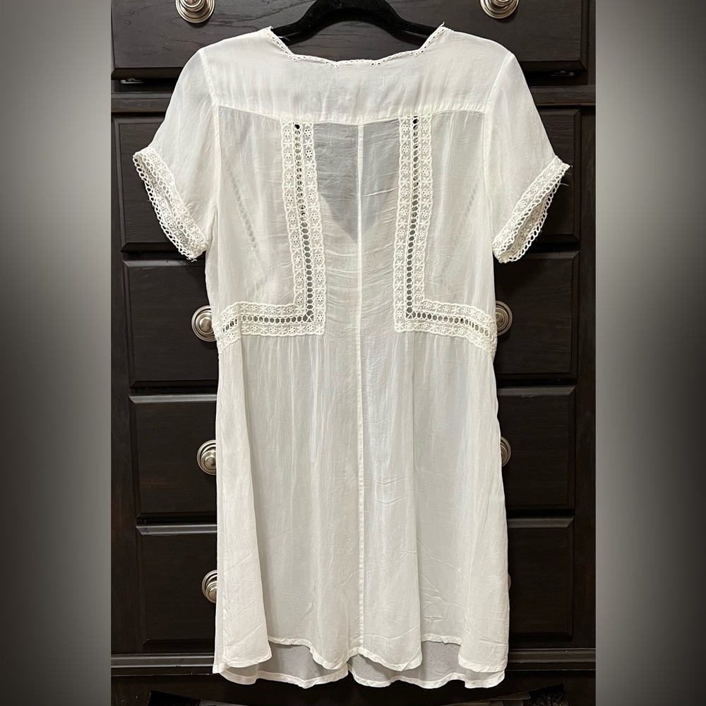Johnny Was White Eyelet Lace Detail Tunic. Women’s Size Small - Picture 2 of 9